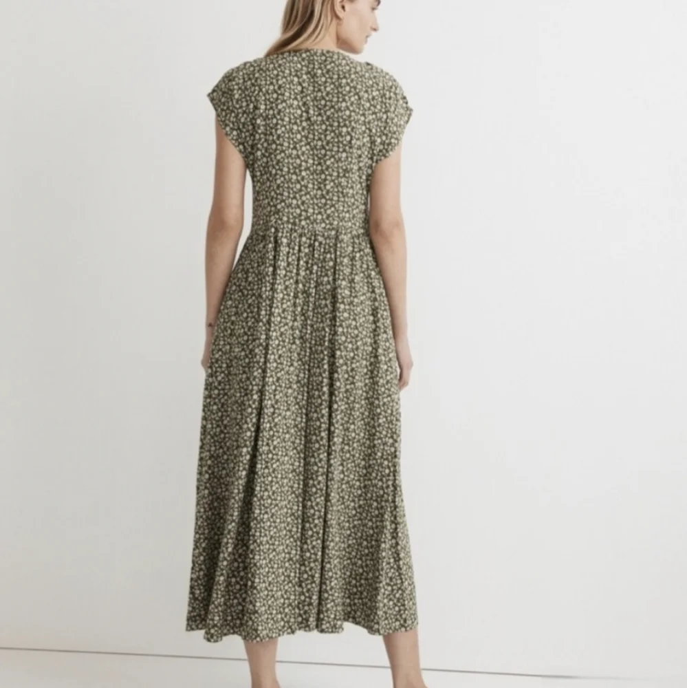 Madewell Button-Front Floral Green Dress in Ditsy Daze, Size XXS - Picture 2 of 10